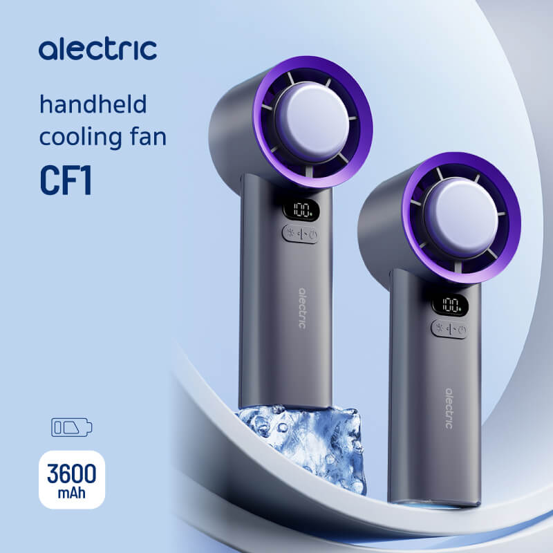 พัดลมพกพา ALECTRIC รุ่น CF1 สีม่วง/เทา