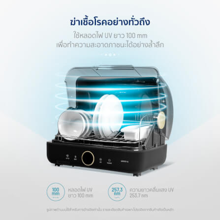 เครื่องอบจานไฟฟ้าพรัอมแสง UV ALECTRIC รุ่น DV1 สีขาว_3