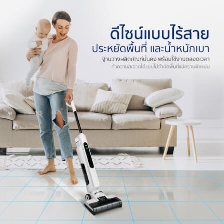 เครื่องดูดฝุ่นแบบด้าม ALECTRIC รุ่น V-PRO สีขาว_5