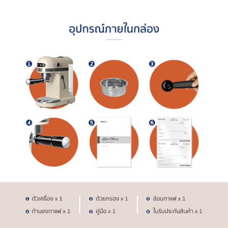 เครื่องชงกาแฟแรงดัน ALECTRIC รุ่น AESPRESSO ONE สีครีม_6