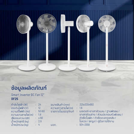 พัดลมสไลด์ 12 นิ้ว ALECTRIC รุ่น DC1 สีขาว_7