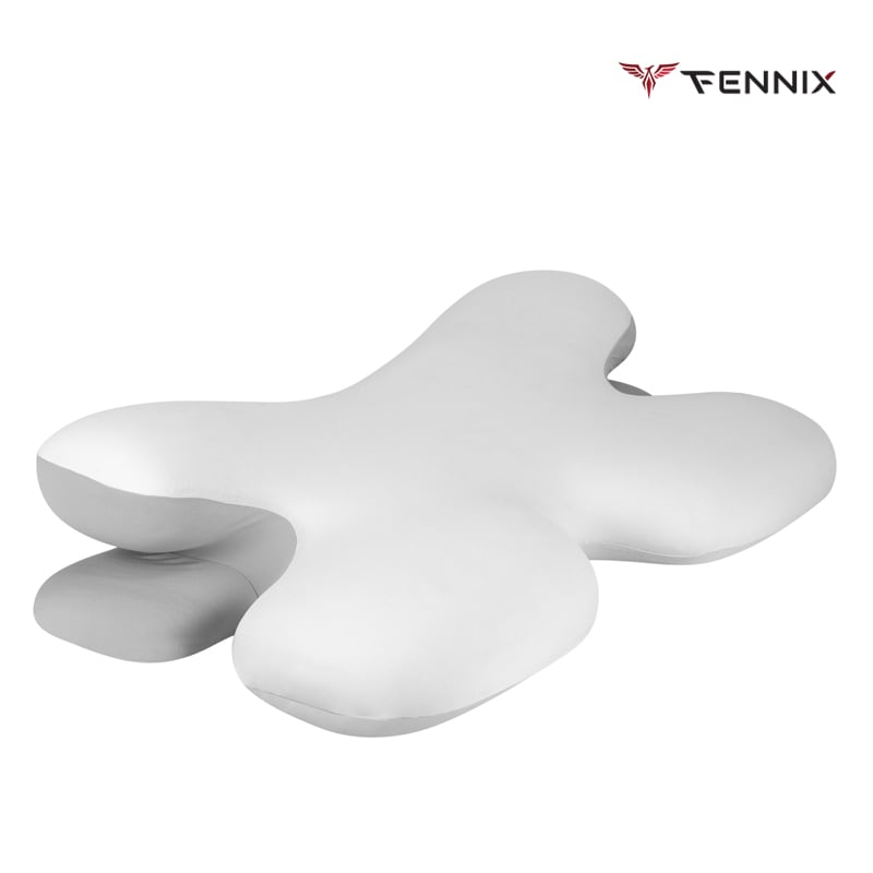 หมอนสุขภาพ Fennix รุ่น Cowhorn pillow สีขาว/เทา_1