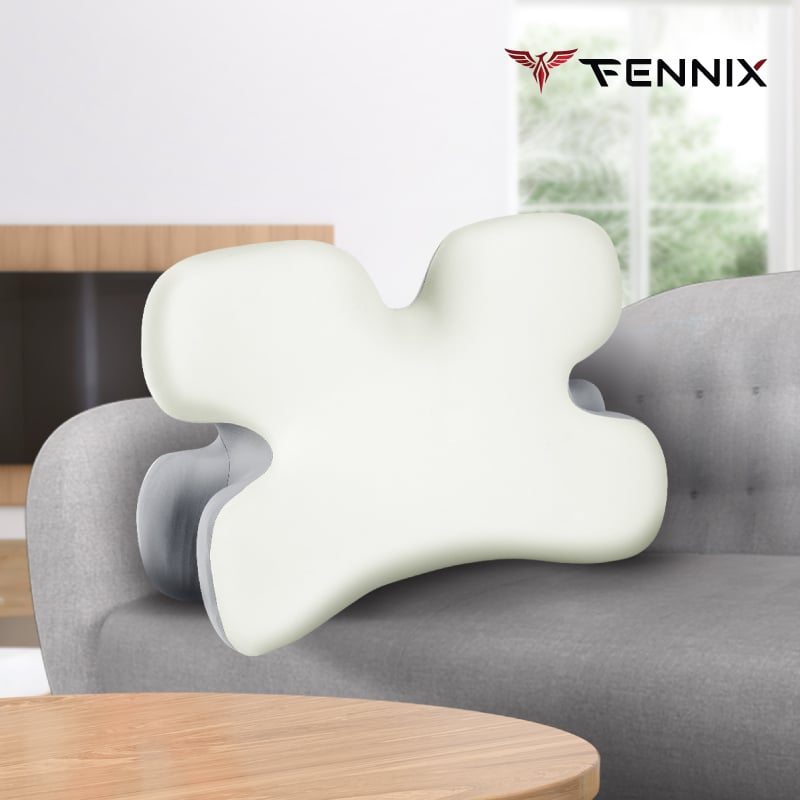 หมอนสุขภาพ Fennix รุ่น Cowhorn pillow สีขาว/เทา_7