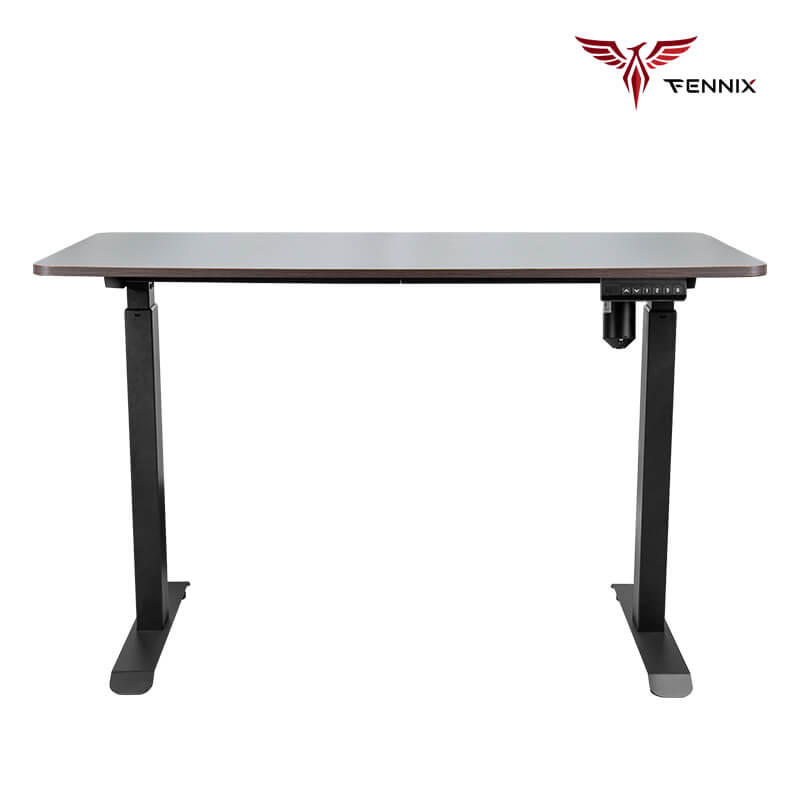 โต๊ะทำงานเพื่อสุขภาพ Fennix รุ่น 120*60cm สีไม้สีเข้ม/ดำ