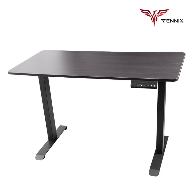 โต๊ะทำงานเพื่อสุขภาพ Fennix รุ่น 120*60cm สีไม้สีเข้ม/ดำ