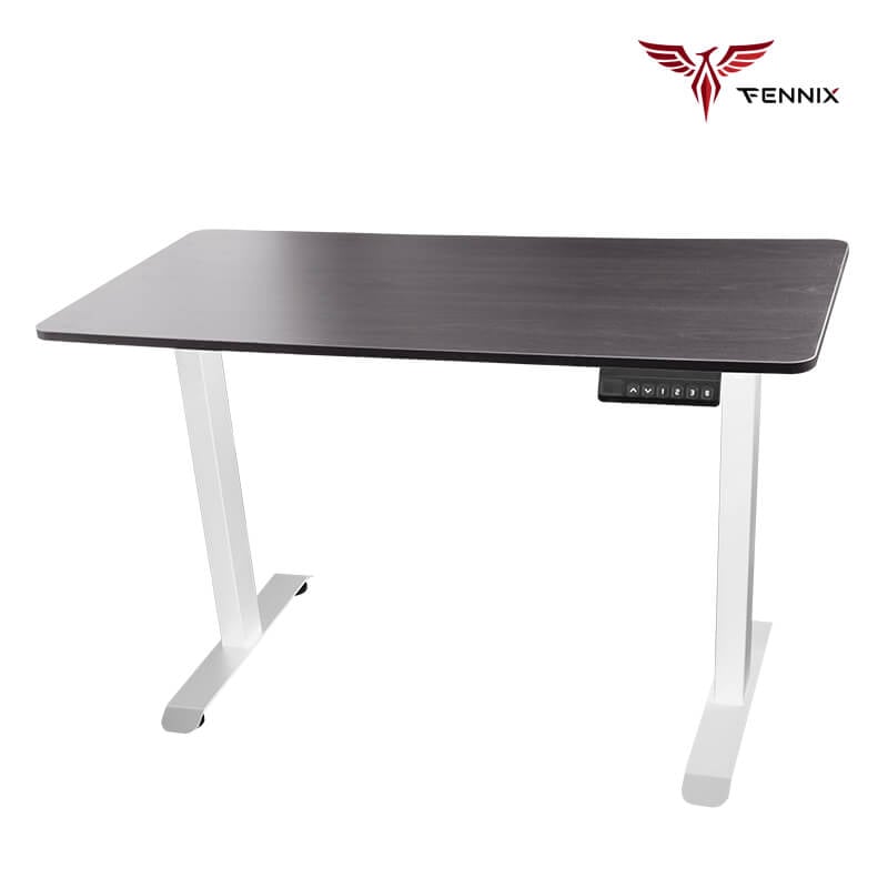 โต๊ะทำงานเพื่อสุขภาพ Fennix รุ่น 160*80cm สีไม้สีเข้ม/ขาว