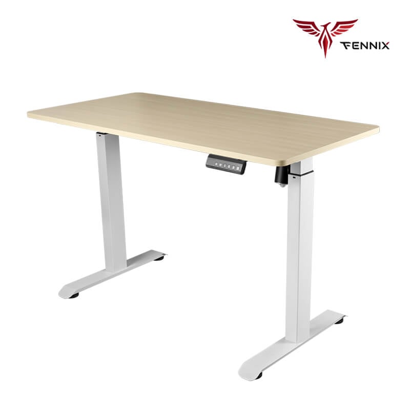 โต๊ะทำงานเพื่อสุขภาพ Fennix รุ่น 160*80cm สีโอ๊ค/ขาว