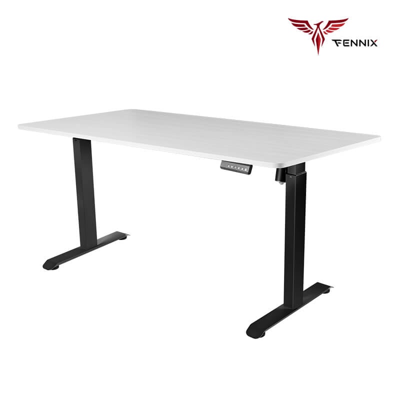 โต๊ะทำงานเพื่อสุขภาพ Fennix รุ่น 160*80cm สีขาว/ดำ