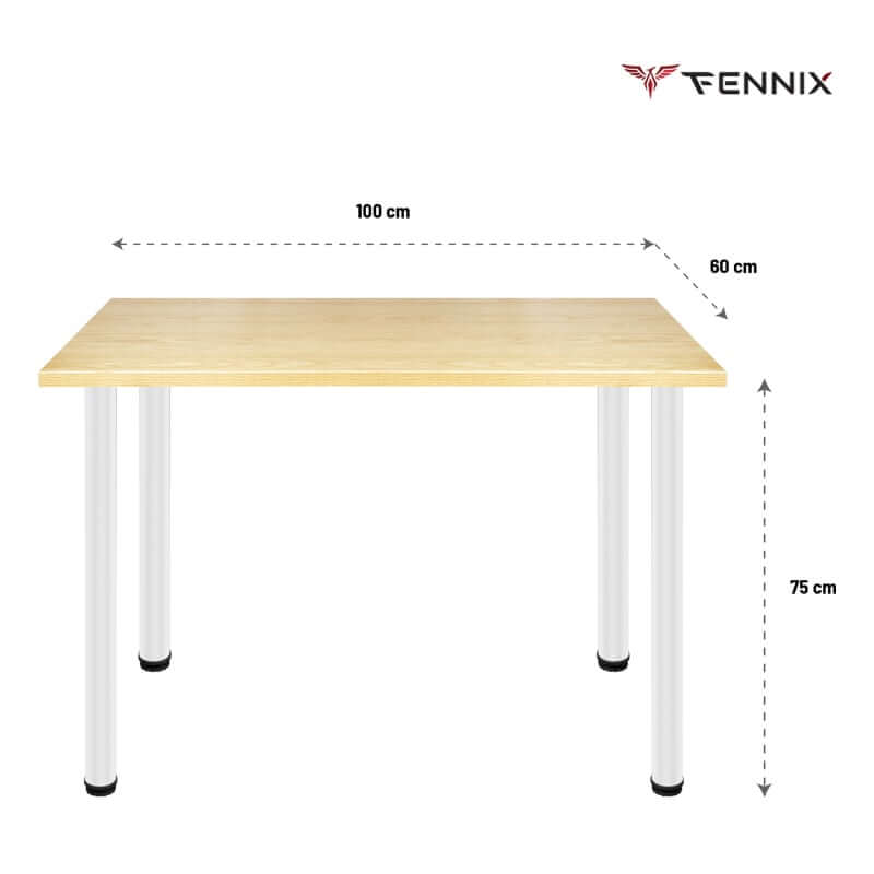 โต๊ะทำงาน Fennix รุ่น LINNMON 100*60cm สีโอ๊ค/ขาว
