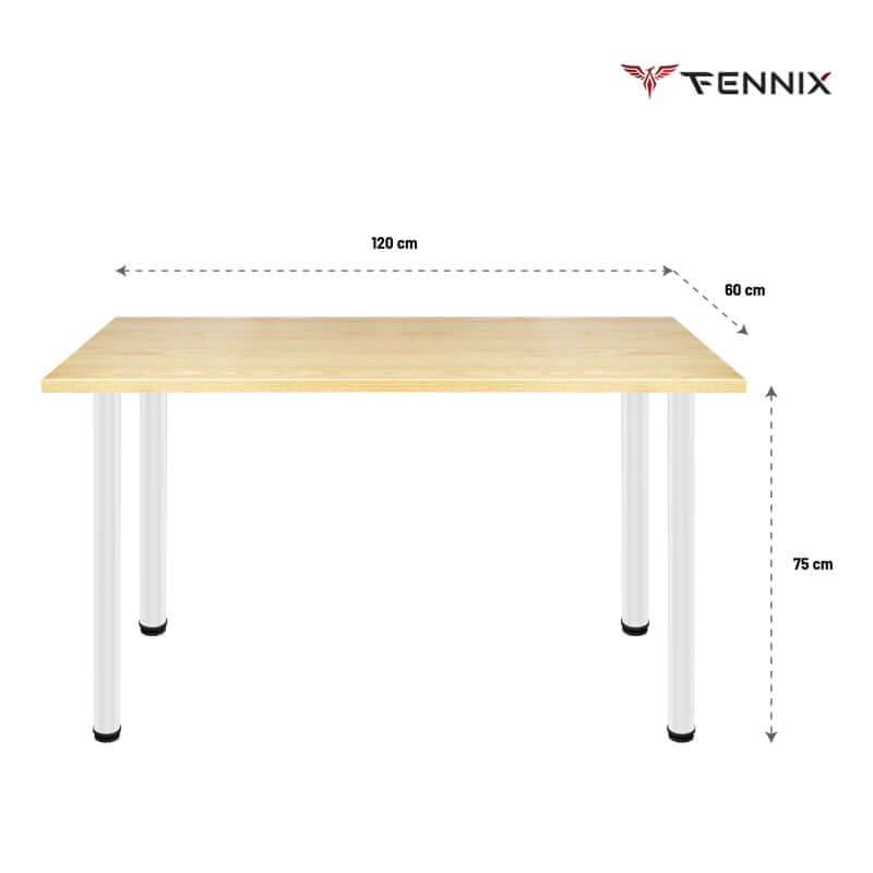 โต๊ะทำงาน Fennix รุ่น LINNMON 120*60cm สีขาว