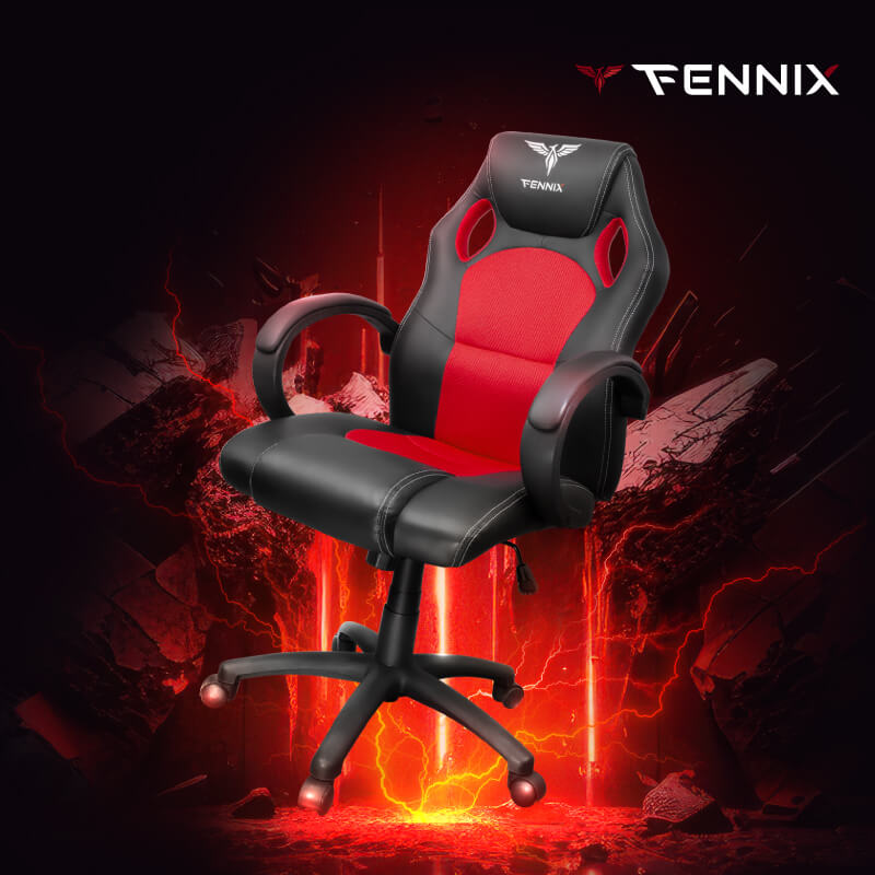 เก้าอี้เกมมิ่ง Fennix รุ่น FNCH010 สีดำ/แดง