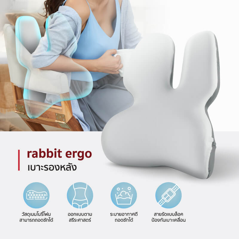 เบาะรองหลัง Fennix รุ่น rabbit ergo สีเทา_3