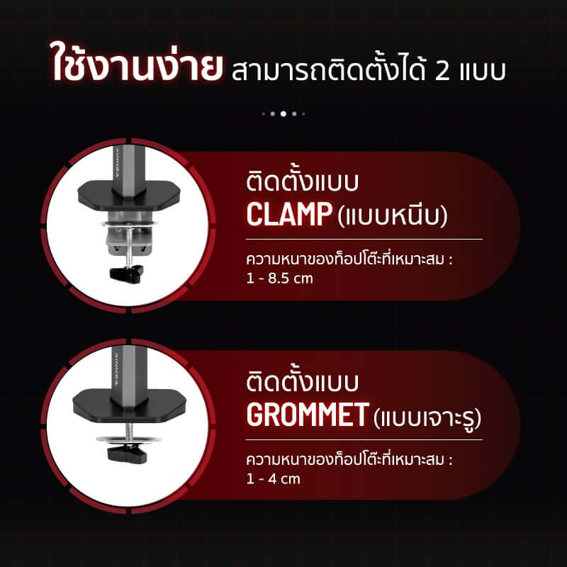 แขนจับจอมอนิเตอร์ Fennix รุ่น FN-Full Motion-D สีเทา