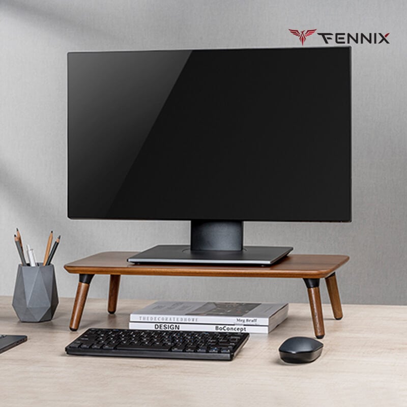 ชั้นวางจอคอม Fennix รุ่น STB-162 size L สีไม้มะฮอกกานี