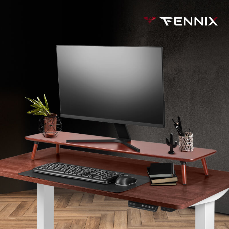 ชั้นวางจอคอม Fennix รุ่น STB-162 size XL สีไม้มะฮอกกานี