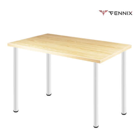 โต๊ะทำงาน Fennix รุ่น LINNMON 100*60cm สีโอ๊ค/ขาว_1
