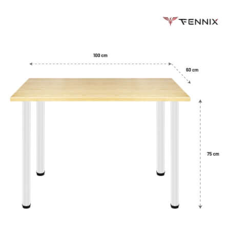 โต๊ะทำงาน Fennix รุ่น LINNMON 100*60cm สีโอ๊ค/ขาว_2