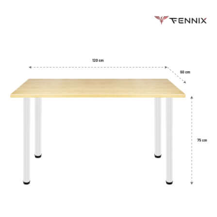 โต๊ะทำงาน Fennix รุ่น LINNMON 120*60cm สีขาว_2