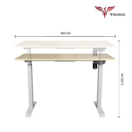 โต๊ะทำงานเพื่อสุขภาพ Fennix รุ่น 120*60cm สีโอ๊ค/ขาว_3