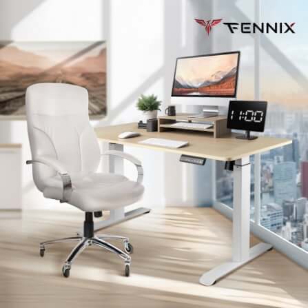 โต๊ะทำงานเพื่อสุขภาพ Fennix รุ่น 160*80cm สีโอ๊ค/ขาว_3