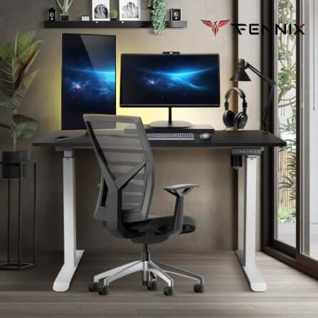 โต๊ะทำงานเพื่อสุขภาพ Fennix รุ่น 160*80cm สีดำ/ขาว_3