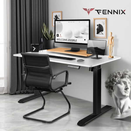 โต๊ะทำงานเพื่อสุขภาพ Fennix รุ่น 160*80cm สีขาว/ดำ_3