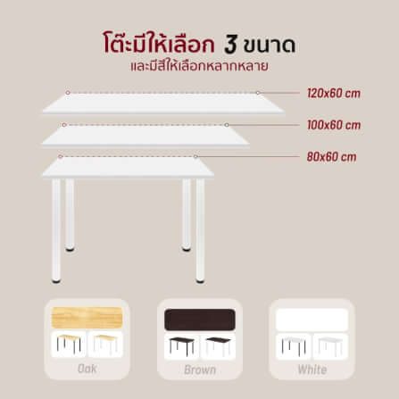 โต๊ะทำงาน Fennix รุ่น LINNMON 120*60cm สีขาว_4