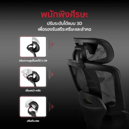 เก้าอี้สำนักงาน Fennix รุ่น FNRG01 สีดำ_5