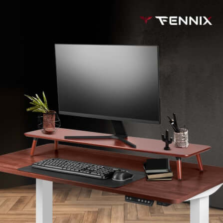 ชั้นวางจอคอม Fennix รุ่น STB-162 size XL สีไม้มะฮอกกานี_6