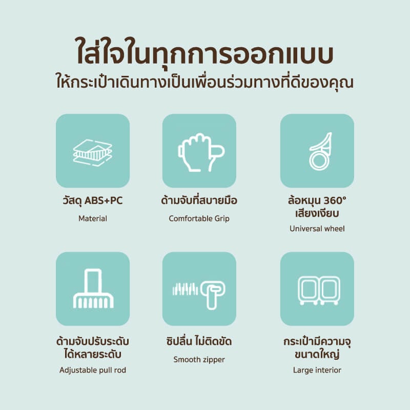 กระเป๋าเดินทาง 24 นิ้ว COCOGU รุ่น 1005 สีชมพู