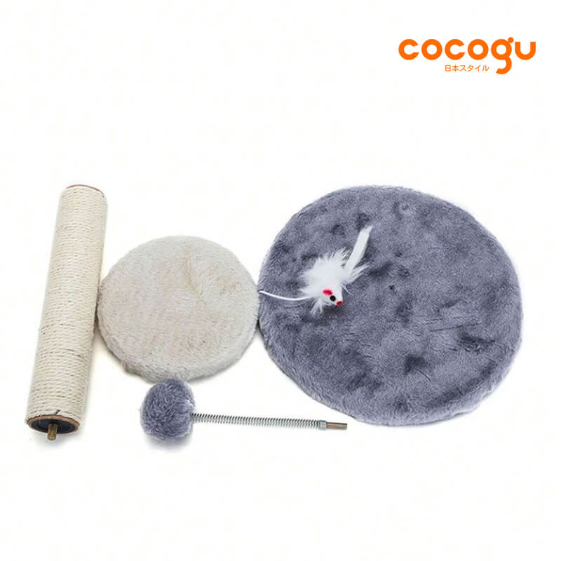 คอนโดแมวพร้อมที่ลับเล็บ COCOGU รุ่น MC07 สีเทา