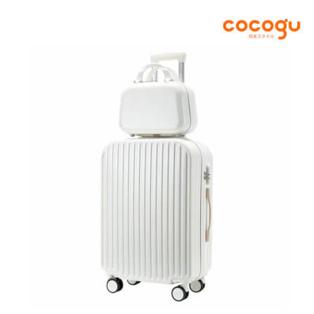 กระเป๋าเดินทาง 13นิ้ว + 20นิ้ว COCOGU รุ่น 516 สีขาว