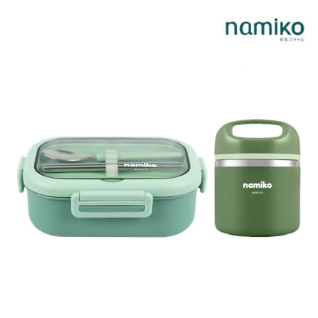 [SHIBUYA SETC] NAMIKO กล่องอาหารพร้อมกระติกสเตนเลสเก็บอุณหภูมิ FOOD GRADE - สีเขียว_0