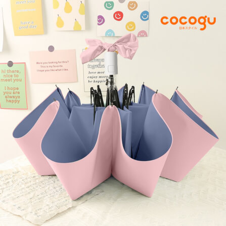 ร่มกันแดดฝน เปิด-ปิดอัตโนมัติ COCOGU UPF50+ สีชมพู_1