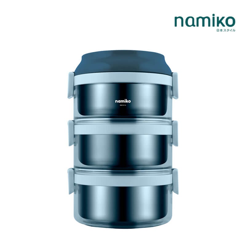 ปิ่นโต Namiko รุ่น #6586-2 3 ชั้น 2350 ml สีฟ้า_7