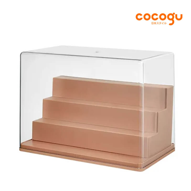 กล่องจัดเก็บโมเดล COCOGU รุ่น size L 4 ชั้น สีน้ำตาล
