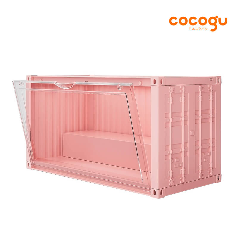 กล่องจัดเก็บโมเดล COCOGU รุ่น 910-1 มีไฟ สีชมพู