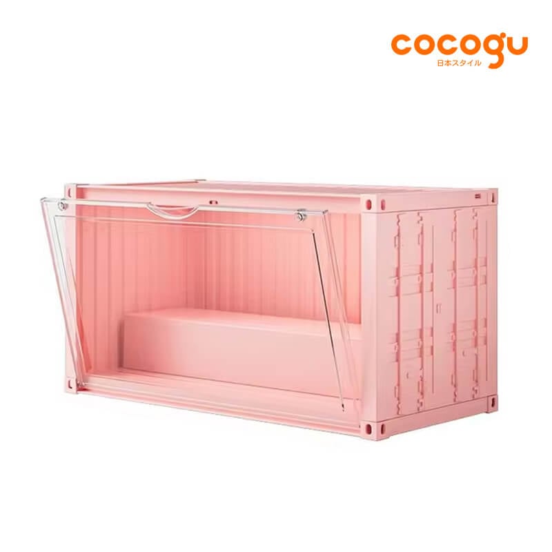 กล่องจัดเก็บโมเดล COCOGU รุ่น 930-1 มีไฟ สีชมพู