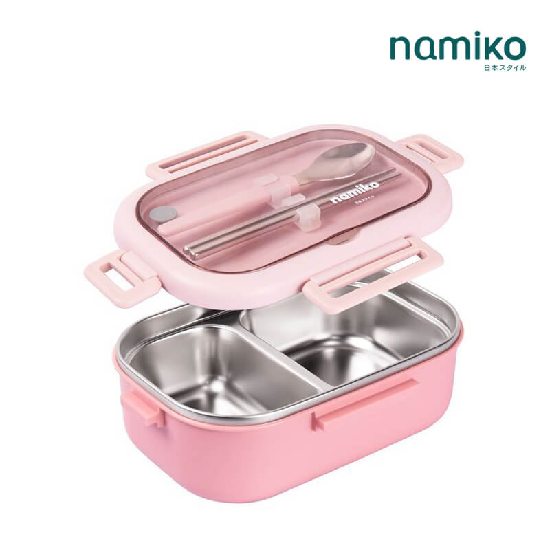 กล่องอาหาร Namiko รุ่น #6714 850 ml สีชมพู