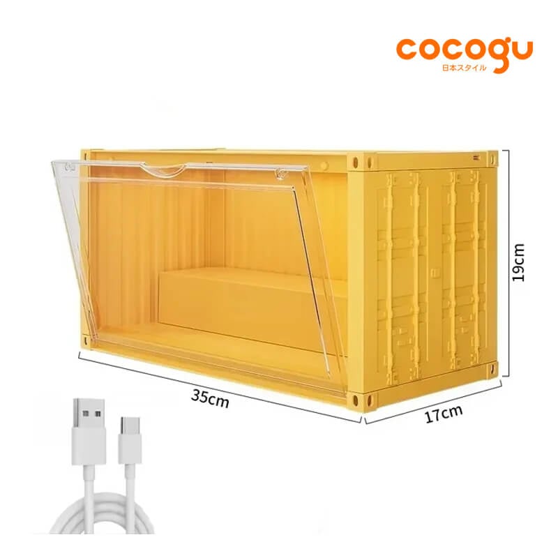 กล่องจัดเก็บโมเดล COCOGU รุ่น 910-1 มีไฟ สีเหลือง_1