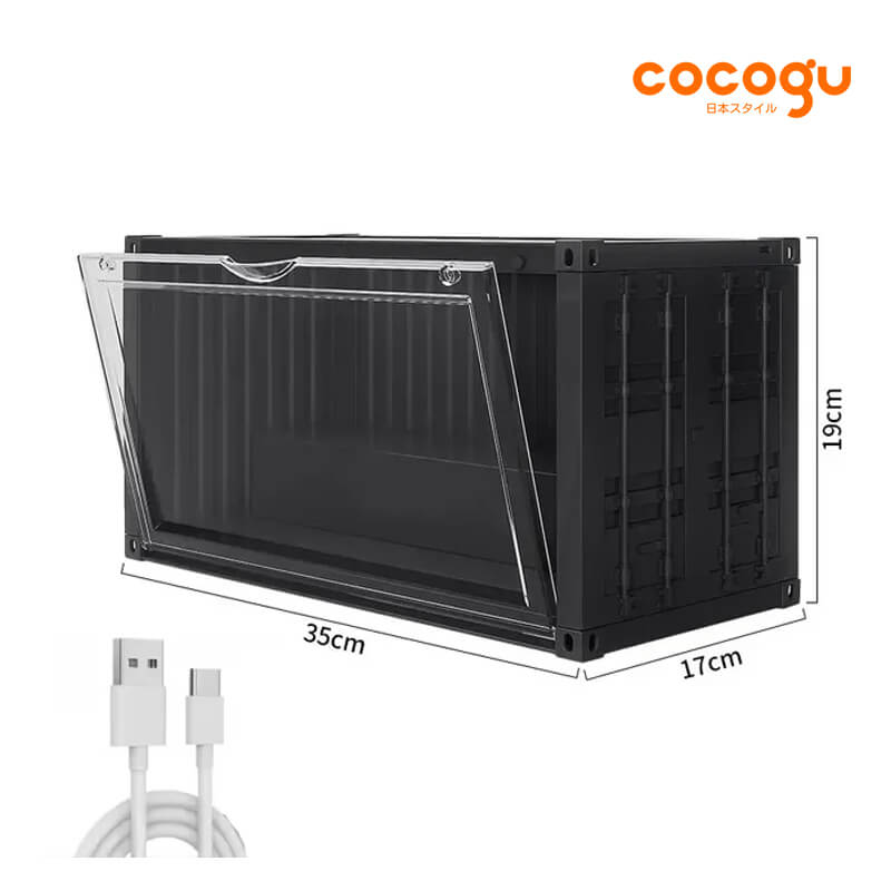 กล่องจัดเก็บโมเดล COCOGU รุ่น 910-1 มีไฟ สีดำ_1