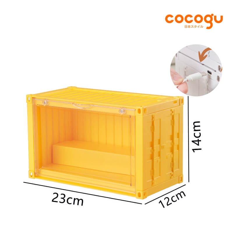 กล่องจัดเก็บโมเดล COCOGU รุ่น 930-1 มีไฟ สีเหลือง_1