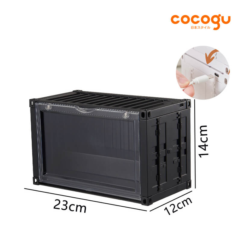 กล่องจัดเก็บโมเดล COCOGU รุ่น 930-1 มีไฟ สีดำ_1