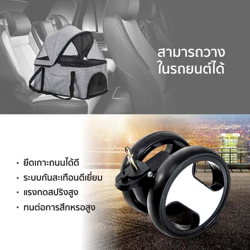 รถเข็นสัตว์เลี้ยง COCOGU รุ่น DTC-802 สีน้ำเงิน