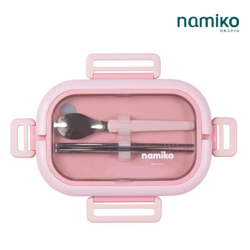 กล่องอาหาร Namiko รุ่น #6714 850 ml สีชมพู