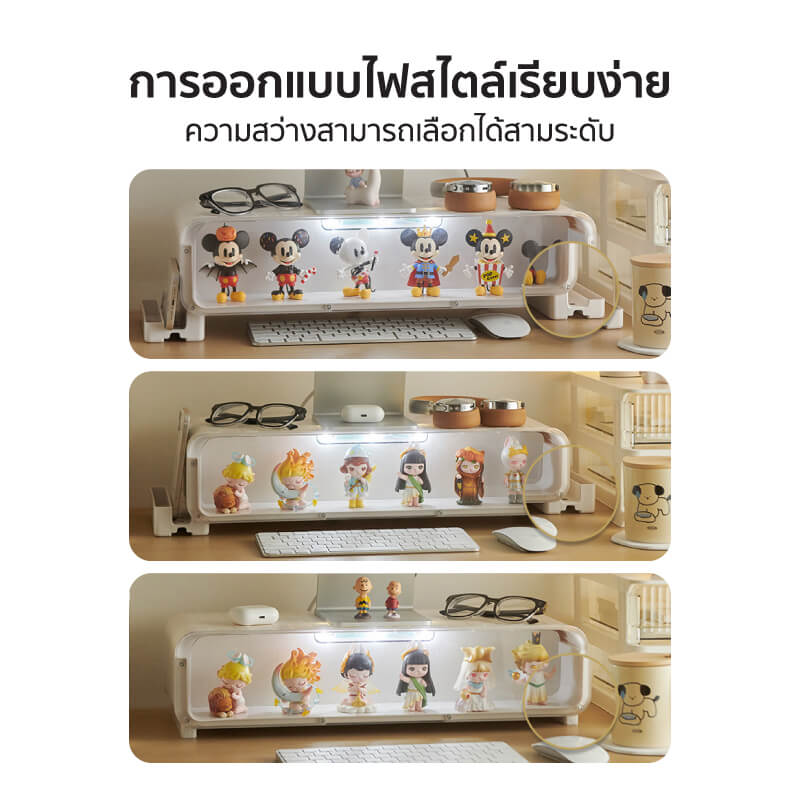 กล่องลิ้นชักโชว์โมเดล COCOGU รุ่น 922 มีไฟ สีขาว
