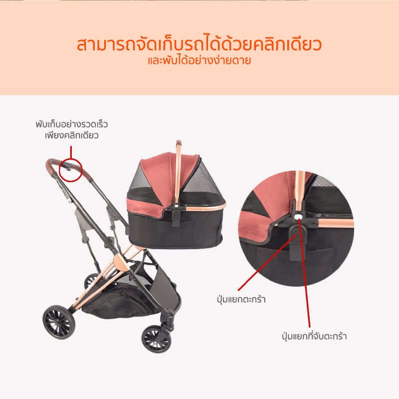 รถเข็นสัตว์เลี้ยง COCOGU รุ่น BC1-G สีดำ
