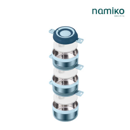 ปิ่นโต Namiko รุ่น #6586-2 3 ชั้น 2350 ml สีฟ้า_1