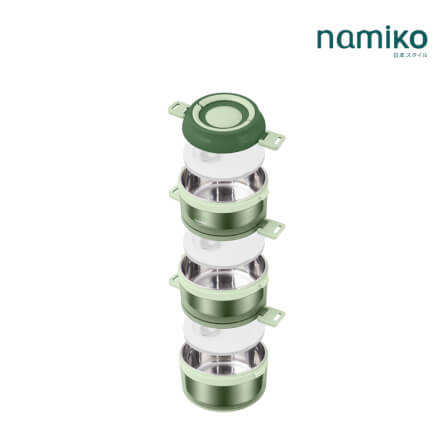 ปิ่นโต Namiko รุ่น #6586-2 3 ชั้น 2350 ml สีเขียว_1