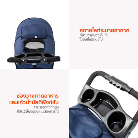 รถเข็นสัตว์เลี้ยง COCOGU รุ่น DTC-804 สีเทา_4